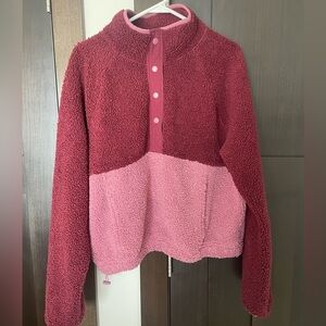 Old Navy Two-Tone Fleece Top Sherpa Sweatshirt